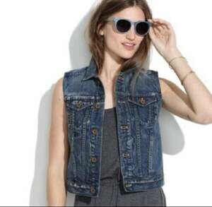 Madewell Denim Vest Dark Wash Trucker Jean Size XS